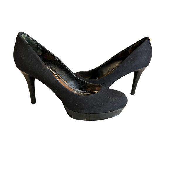 Tahari Platform Heels Black Fabric 7 - Picture 2 of 7
